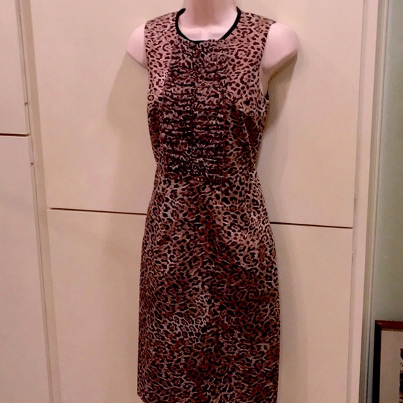 Elie Tahari Dresses & Skirts - ELIE TAHARI LEOPARD DRESS WITH RUFFLE